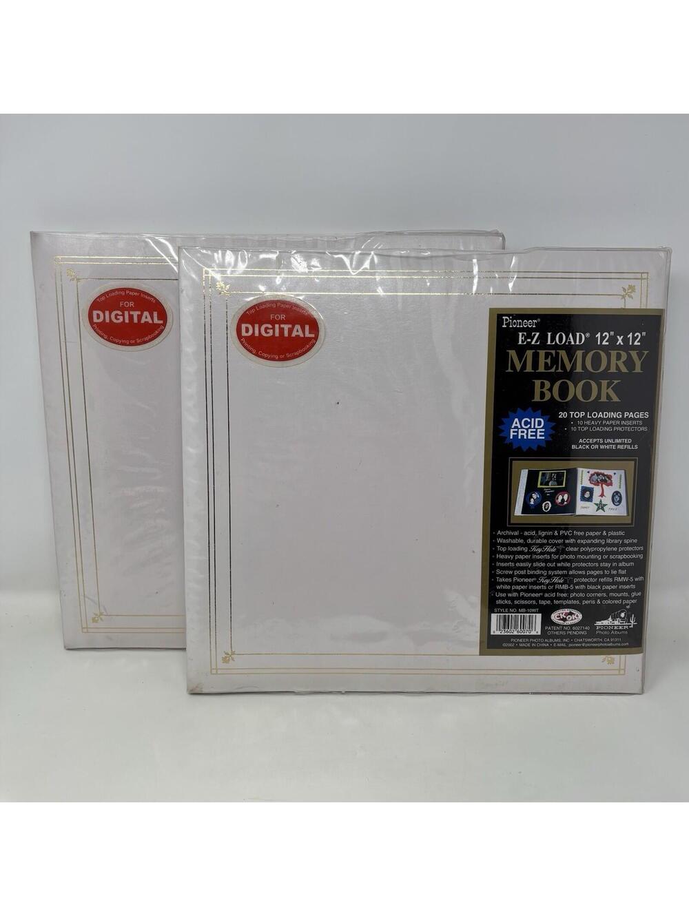 2-Pack VTG Pioneer EZ Load Memory Book Scrapbook 12"x12" Album White MB-10 NEW